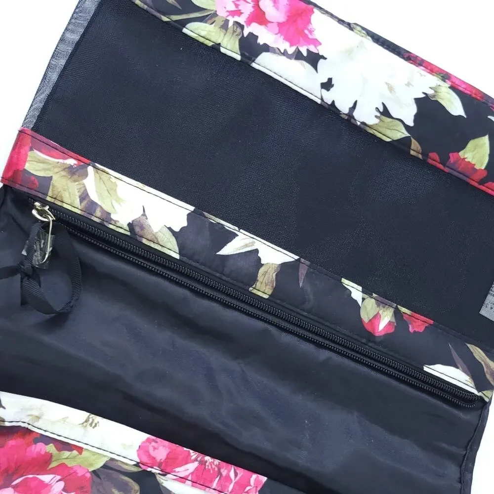 Isabella Scott Hanging Makeup Cosmetic Toiletry Oranizer Travel Fold Up Floral